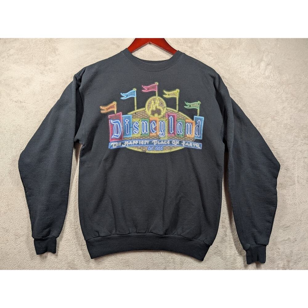 Disneyland Glow-in-the-Dark Crewneck Black Sweatshirt Size SMALL